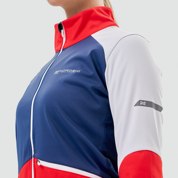 Тренировочная куртка Nordski Pro 2.0 White/Red/Blue W