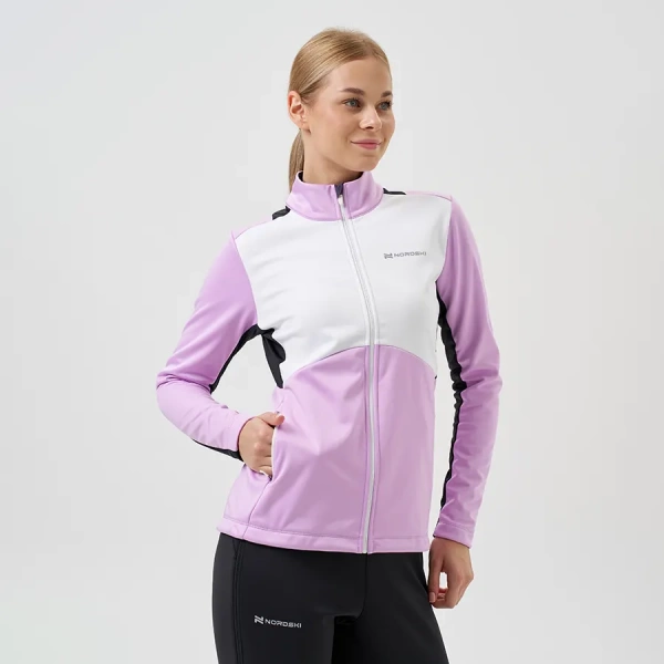 Тренировочная куртка Nordski Advance White/Orchid/Black W