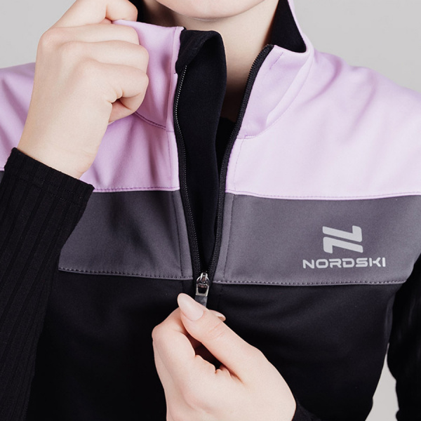 Жилет разминочный Nordski Jr.Drive Black/Orchid