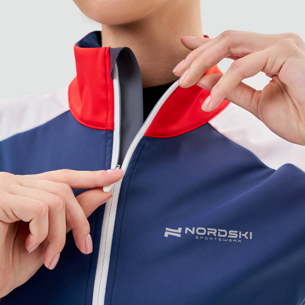 Тренировочная куртка Nordski Pro 2.0 White/Red/Blue W