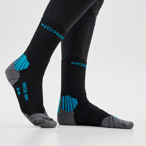 Носки Nordski Winter Run Black/Light Blue