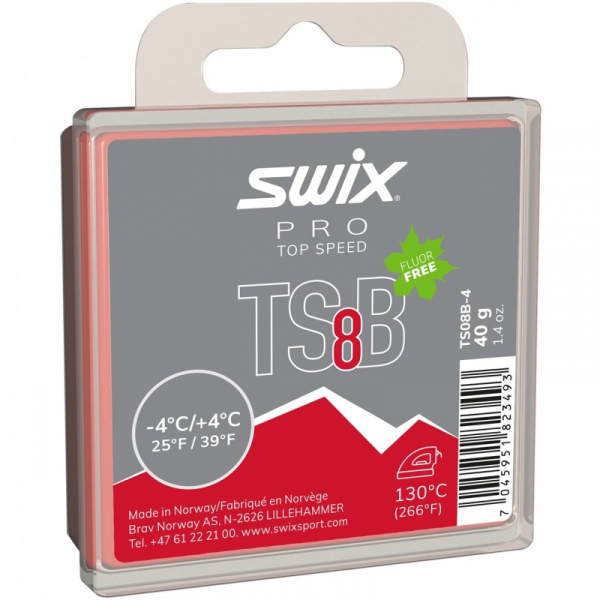 Парафин Swix TS8 Black, -4°C/+4°C, 40g