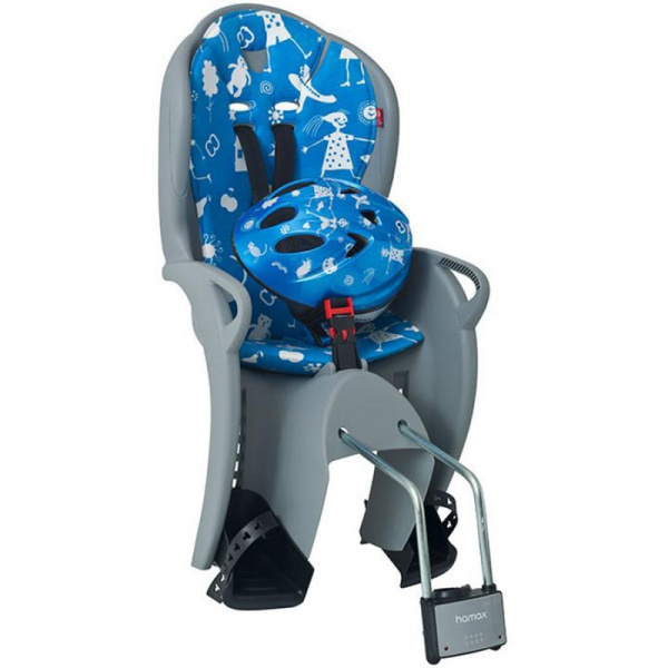 Детское велокресло Hamax 2021 Kiss Safety Package & Helmet Medium Grey/Light Blue (б/р)