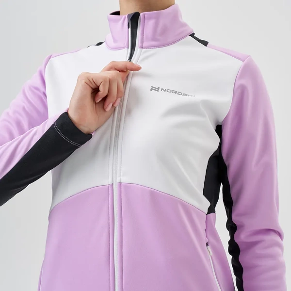 Тренировочная куртка Nordski Advance White/Orchid/Black W