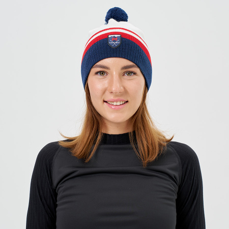 Шапка Nordski Move White/Red/Blue