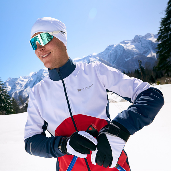Тренировочная куртка Nordski Pro 2.0 White/Red/Blue