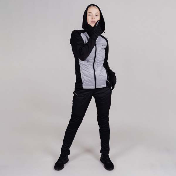 Тренировочный костюм Nordski Hybrid Hood Black/Grey W