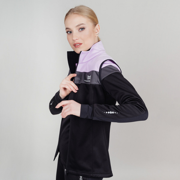 Жилет разминочный Nordski Drive Black/Orchid W