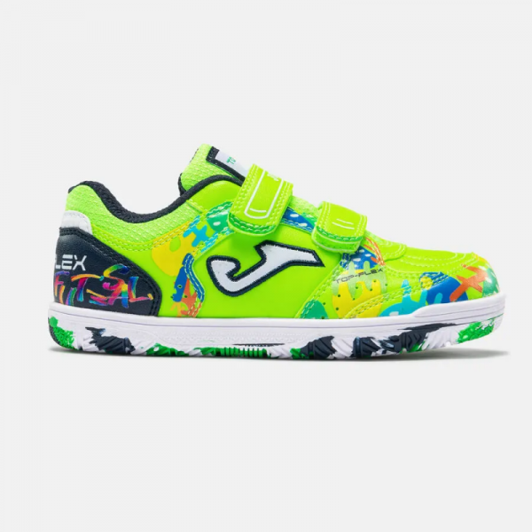 Футзалки JOMA TOP FLEX JR на липучке Флоуресцентный зеленый