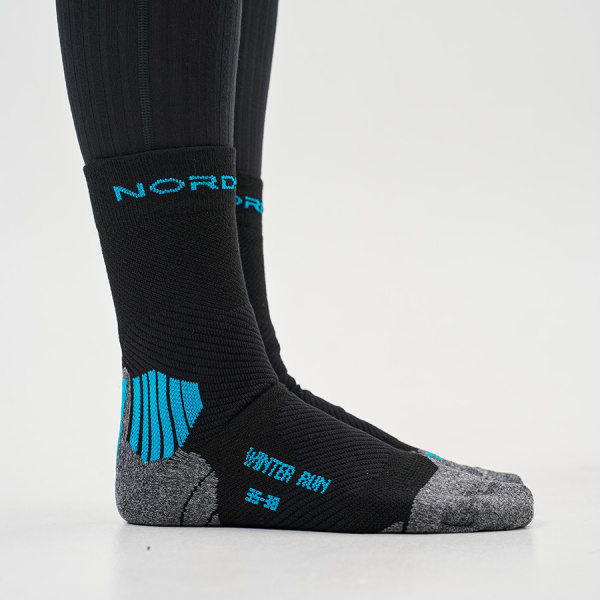 Носки Nordski Winter Run Black/Light Blue